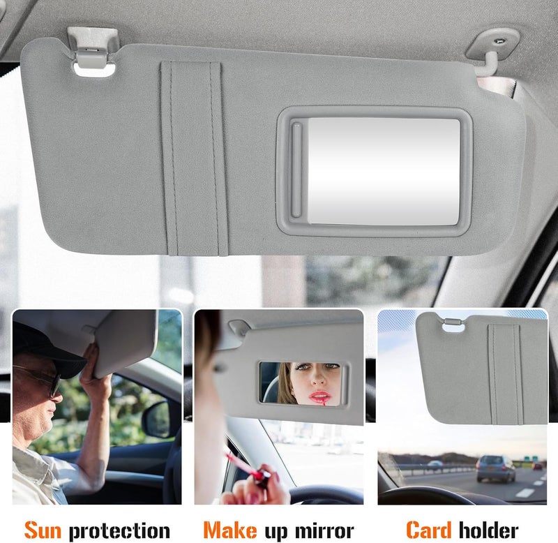 AEagle Sun Visor with Light for Toyota Camry 2007-2011 with Sunroof, Right Passenger Side Gray Sunvisor Replace 74320-06800-B0 - Image 4